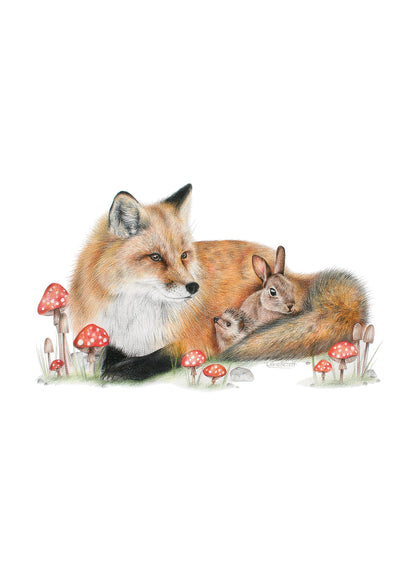 Fox and Friends Greeting Card
