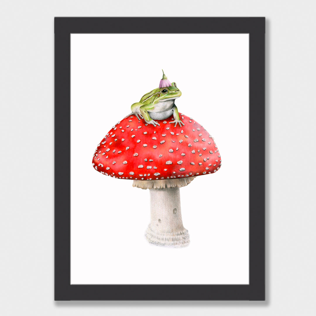 Frog on Mushroom Print