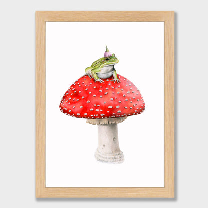 Frog on Mushroom Print
