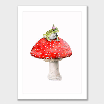Frog on Mushroom Print