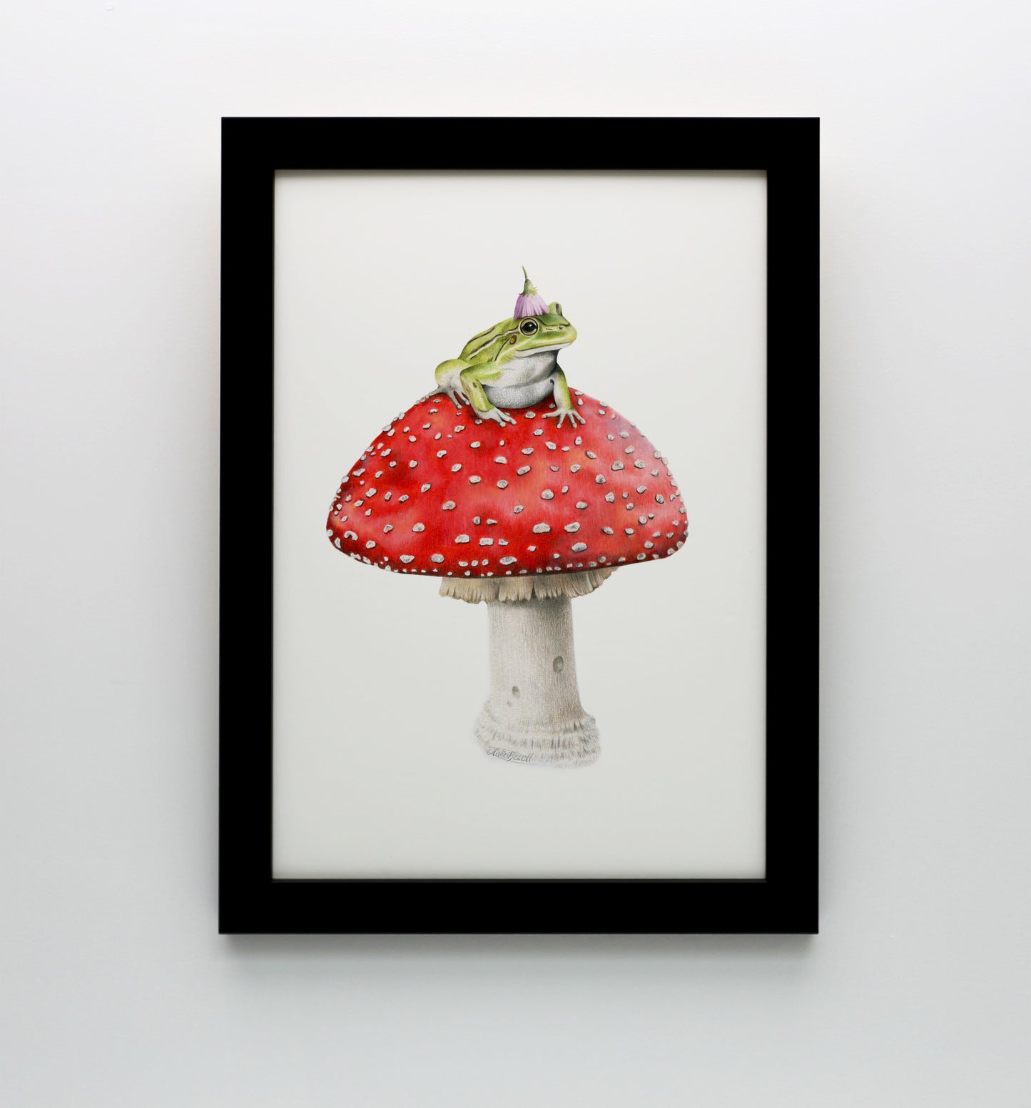 Frog on Mushroom Print