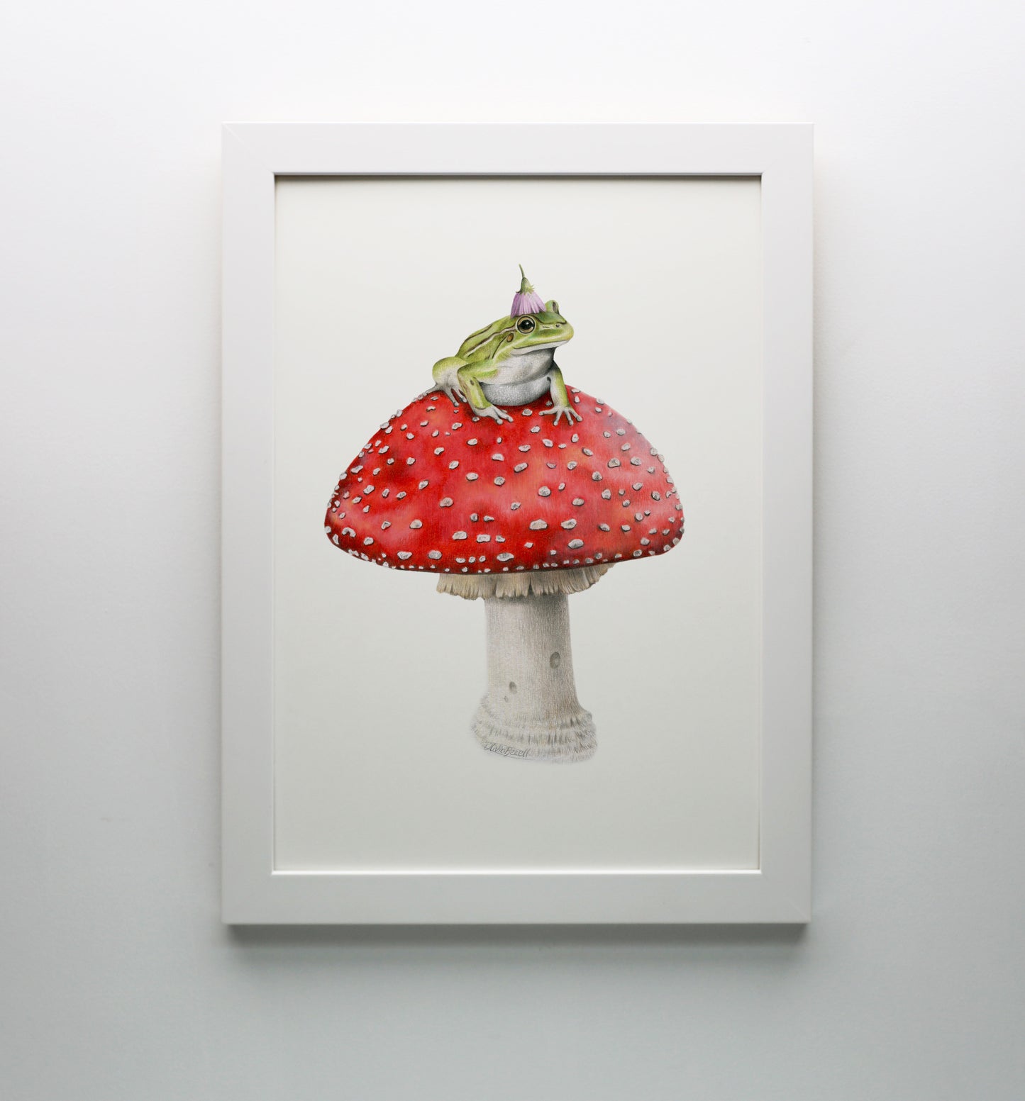 Frog on Mushroom Print