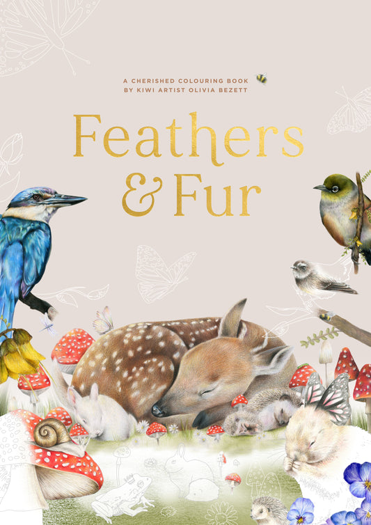 Feathers & Fur Colouring Book