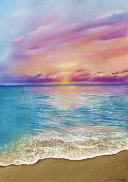 'Ocean Dawn' pastel original