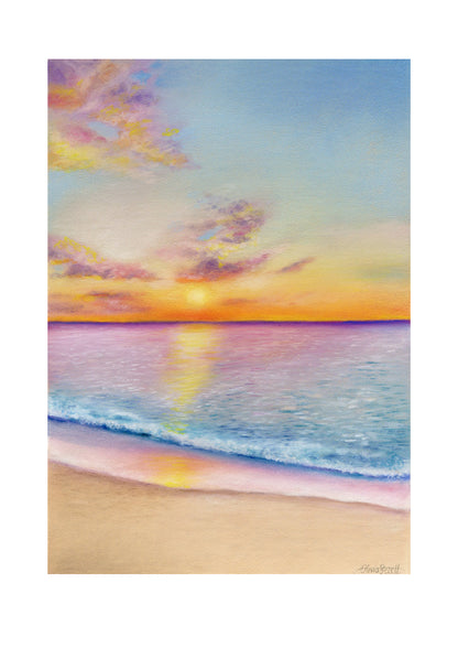 'Ocean Dusk' pastel original