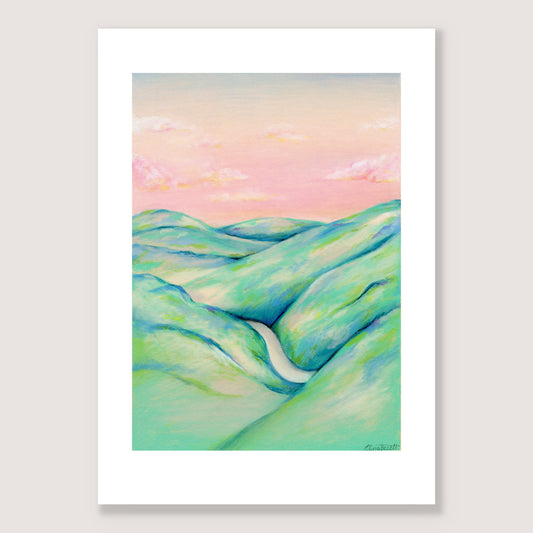 SALE - Teal Hills print A4