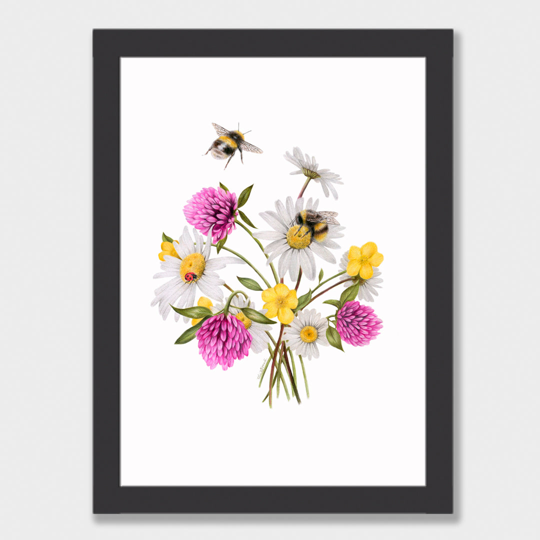 Wildflowers and Bees Print