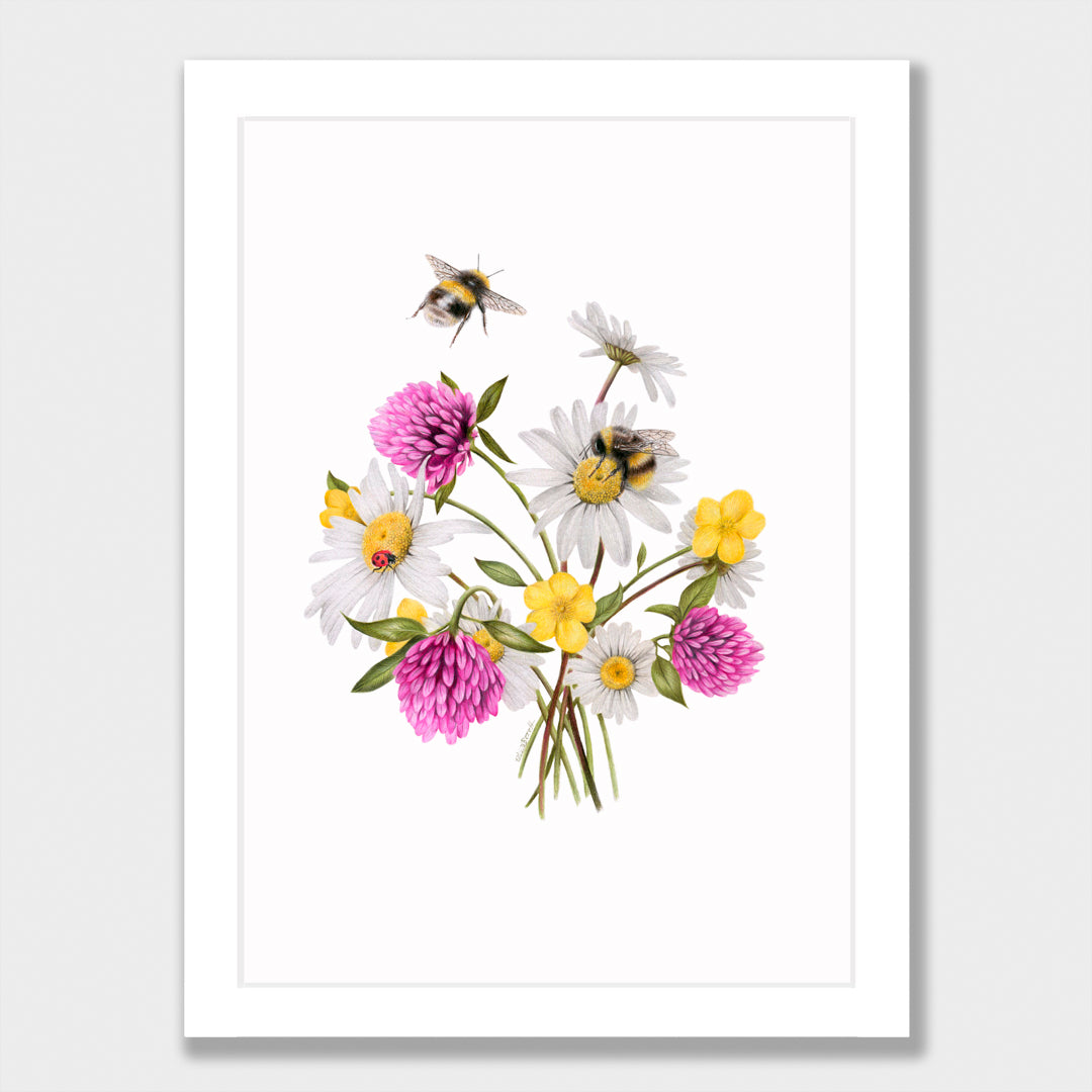 Wildflowers and Bees Print