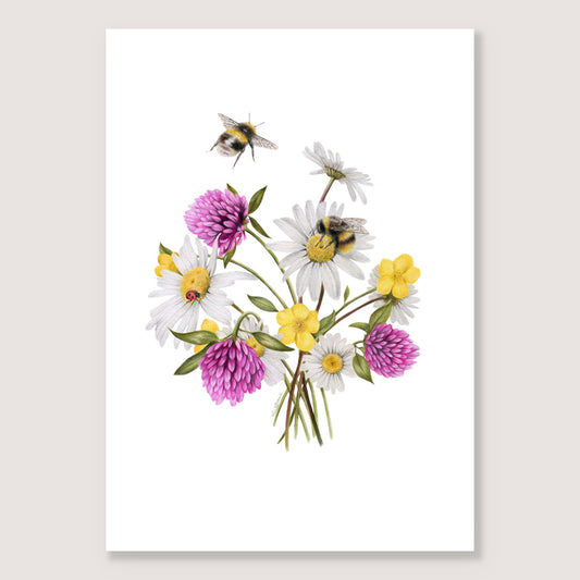 Wildflowers and Bees Print