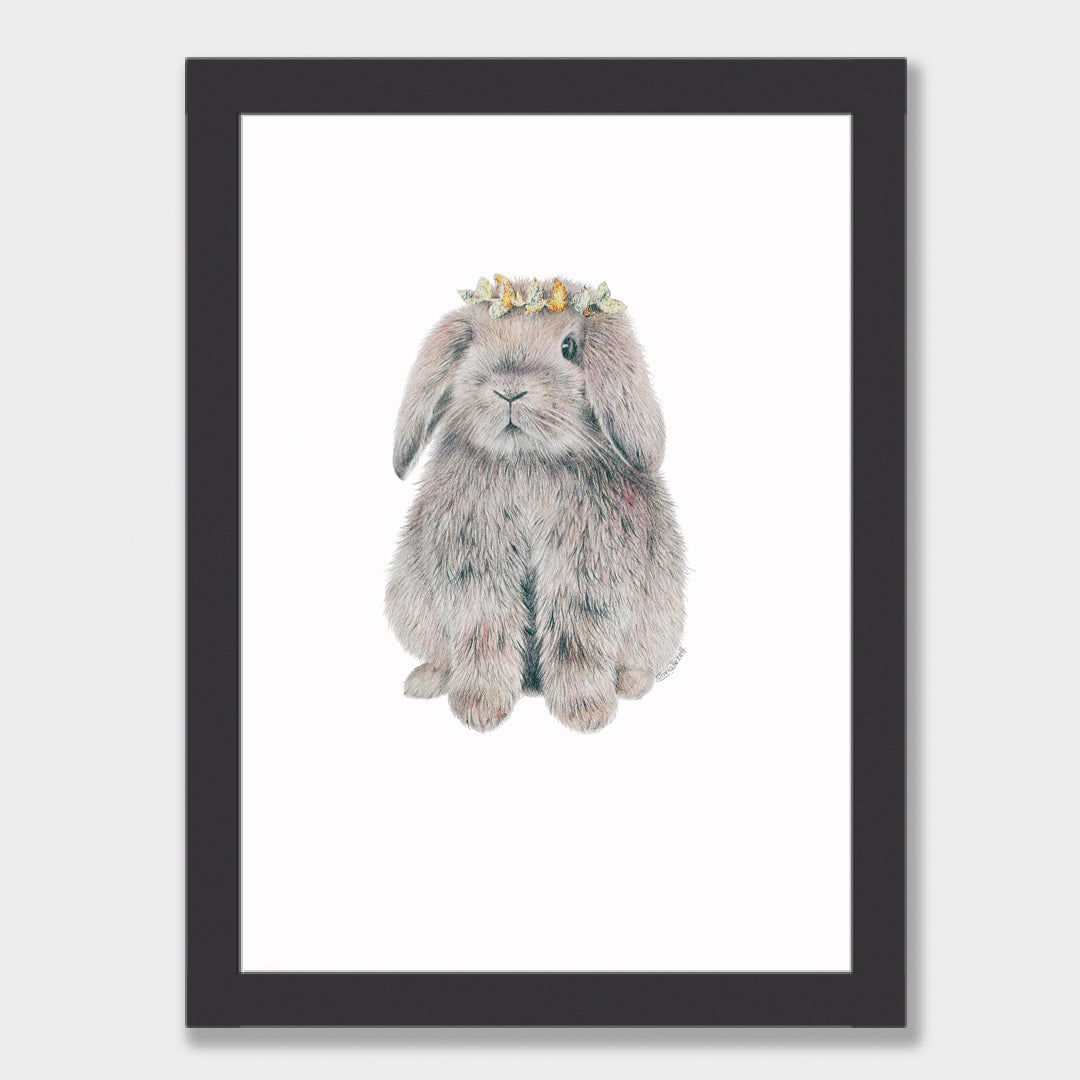 Wreath Bunny Print