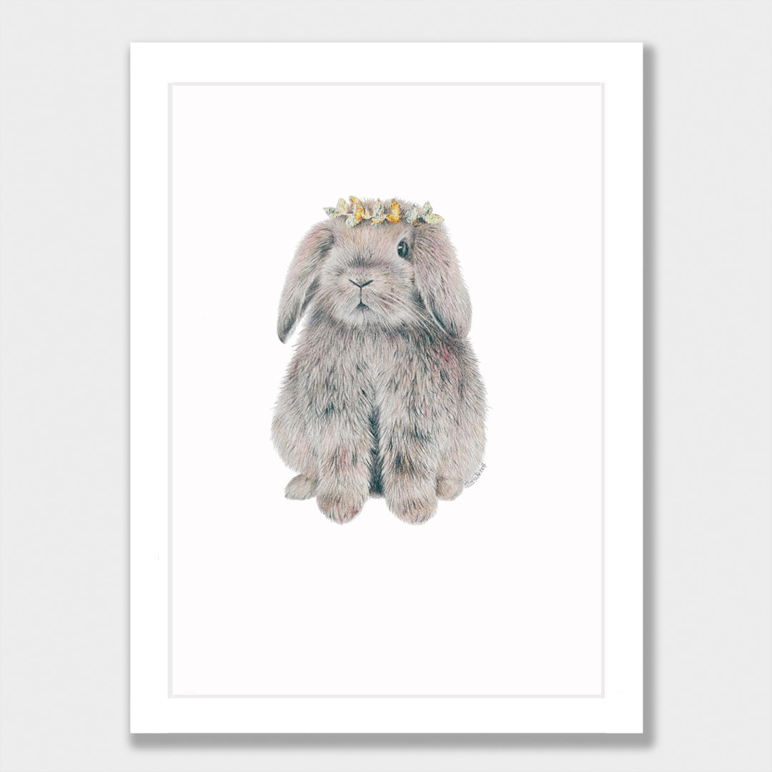 Wreath Bunny Print