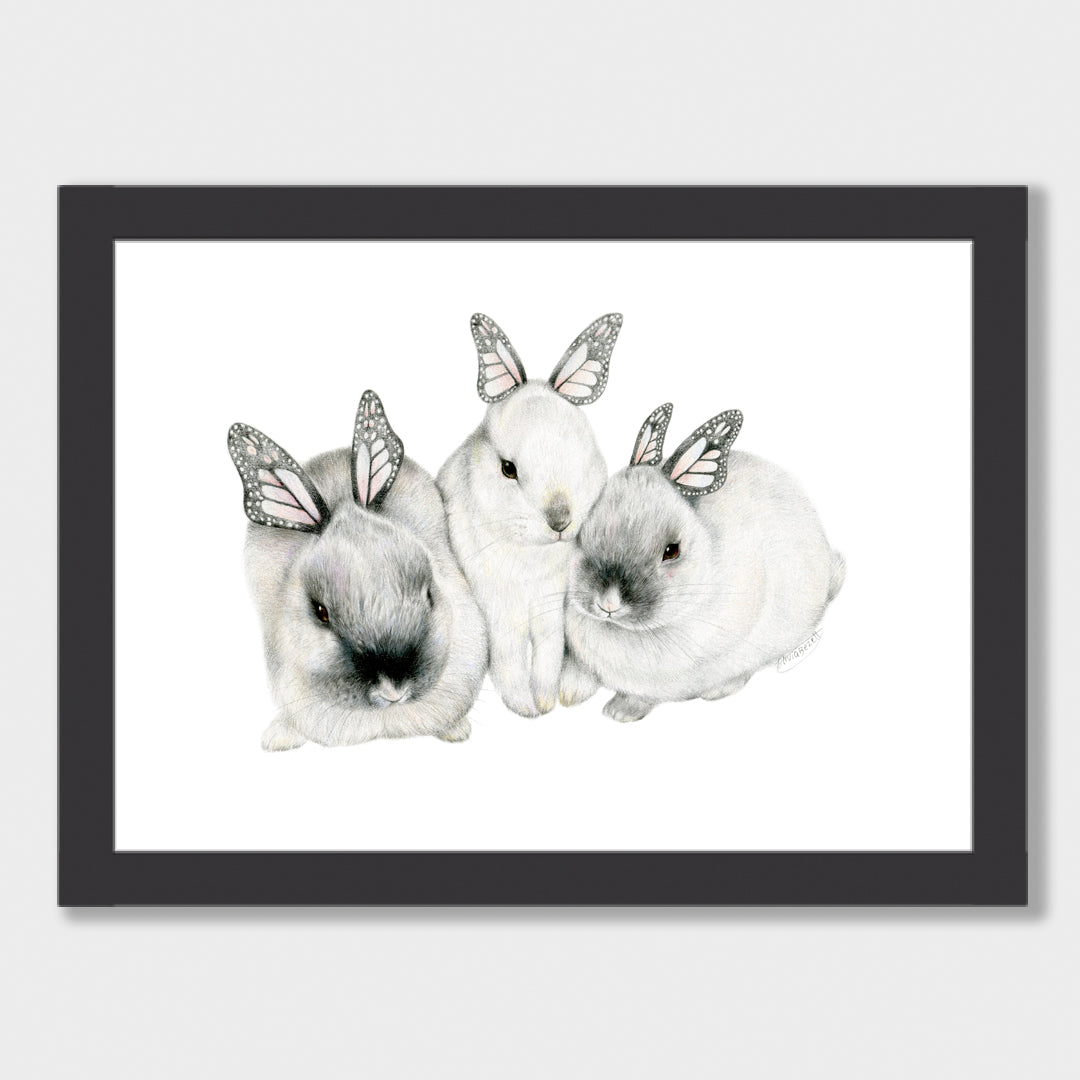 Butterfly Bunny Family Print