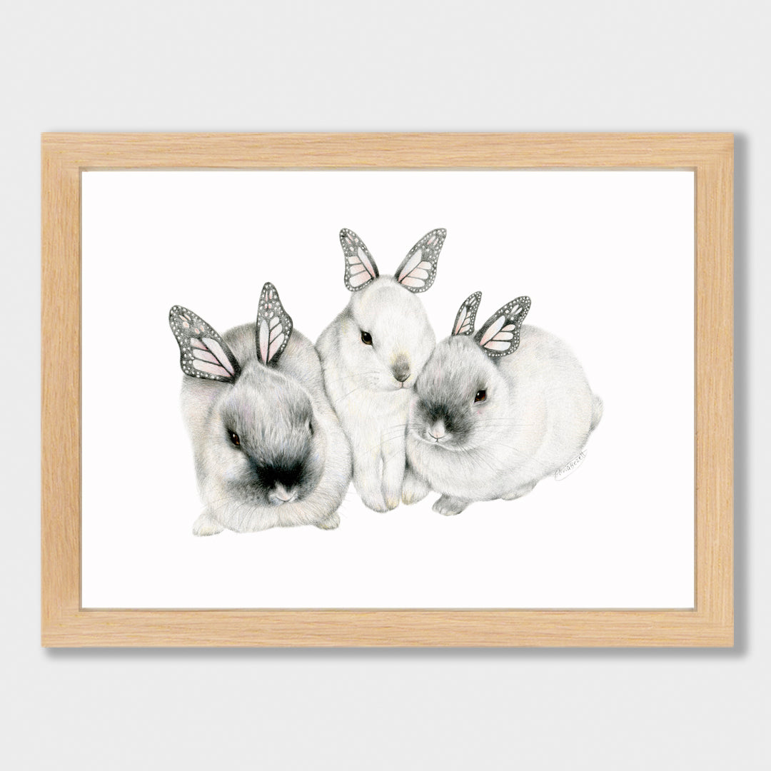 Butterfly Bunny Family Print
