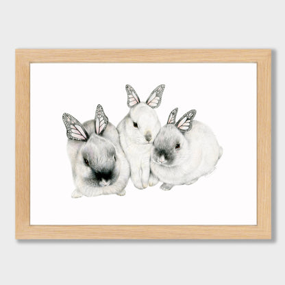 Butterfly Bunny Family Print