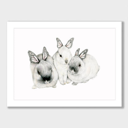 Butterfly Bunny Family Print