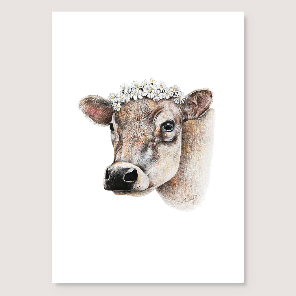 SALE - Daisy Cow print A4