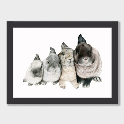 Four Bunnies Print