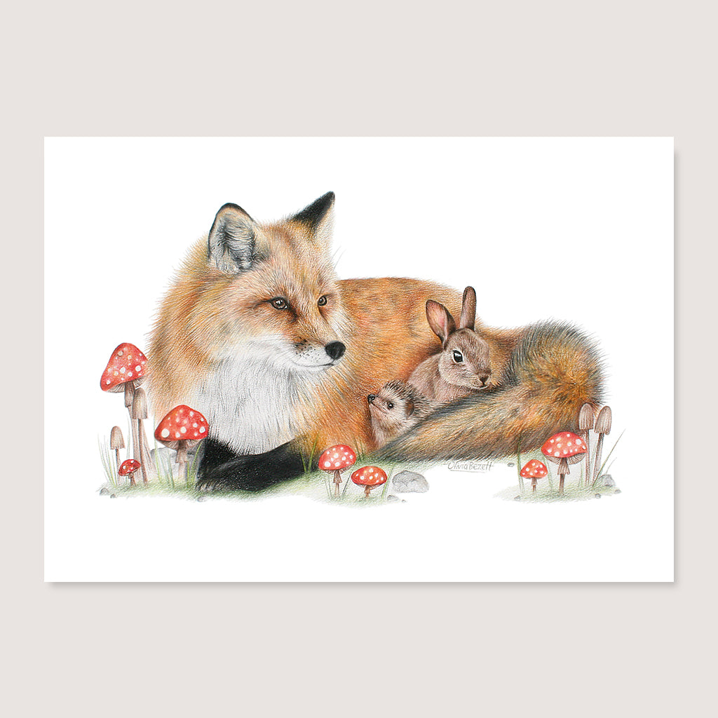 SALE - Fox & Friends print A5