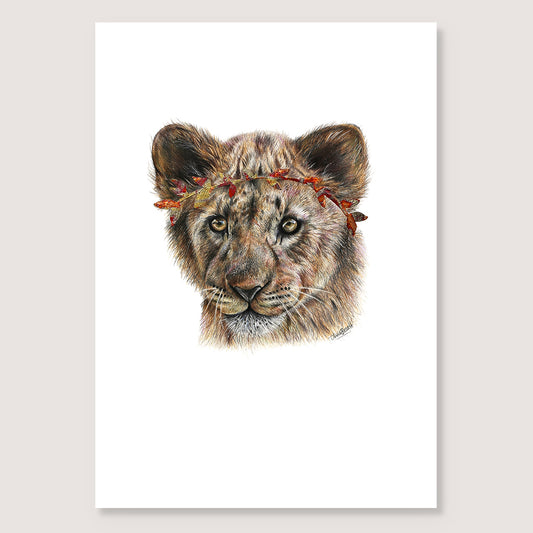 SALE - Lion Cub print A5