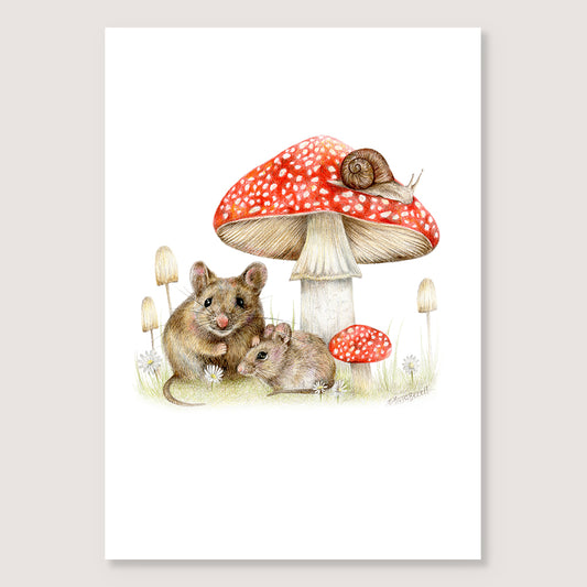 SALE - Mice in the Woods print A5