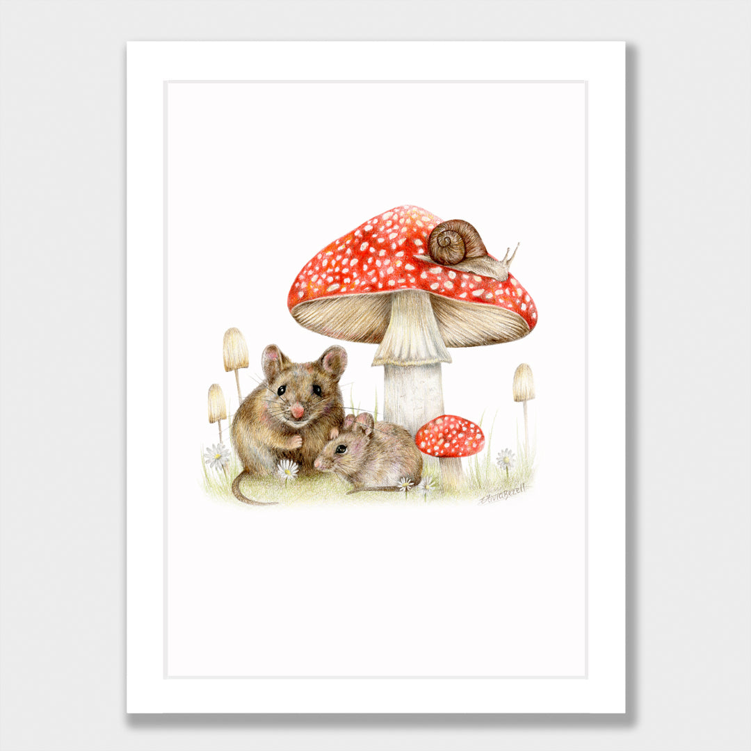 Mice In The Woods Print