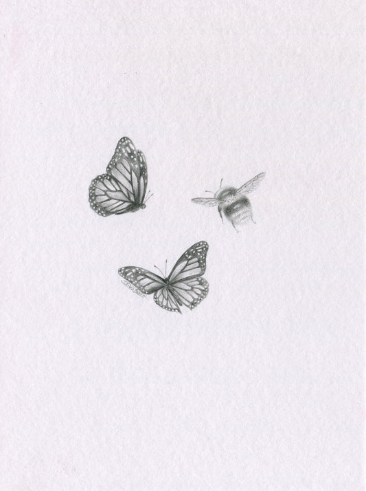 Mini one-off original 'Butterflies and Bees 1'