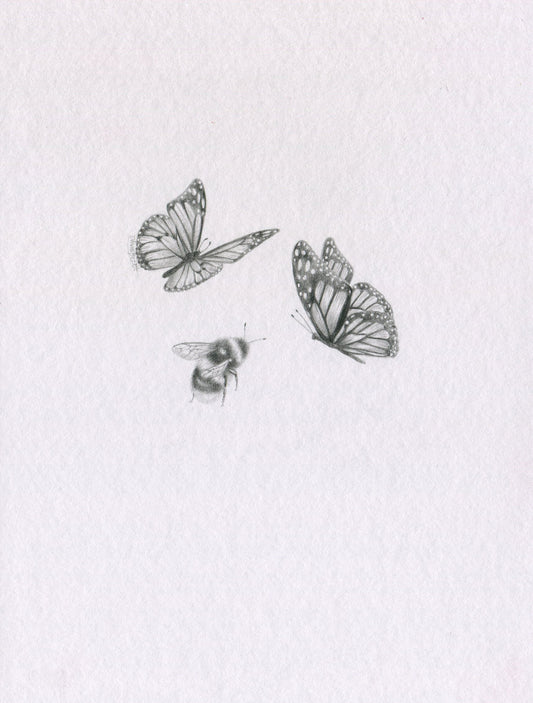 Mini one-off original 'Butterflies and Bees 2'