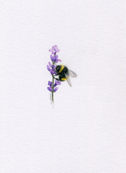 Mini one-off original 'coloured pencil bee 7'