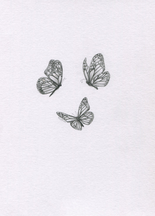 Mini one-off original 'Trio of Butterflies'