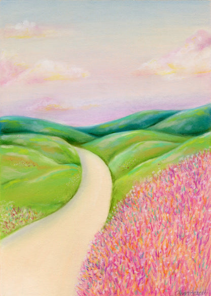 'Pink Skies' pastel original