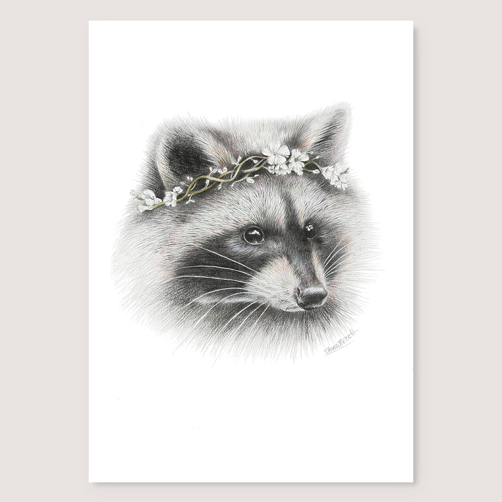 SALE - Raccoon print A5