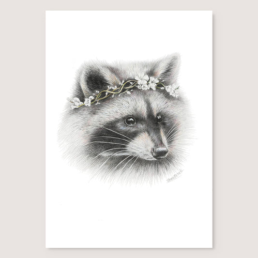 SALE - Raccoon print A5