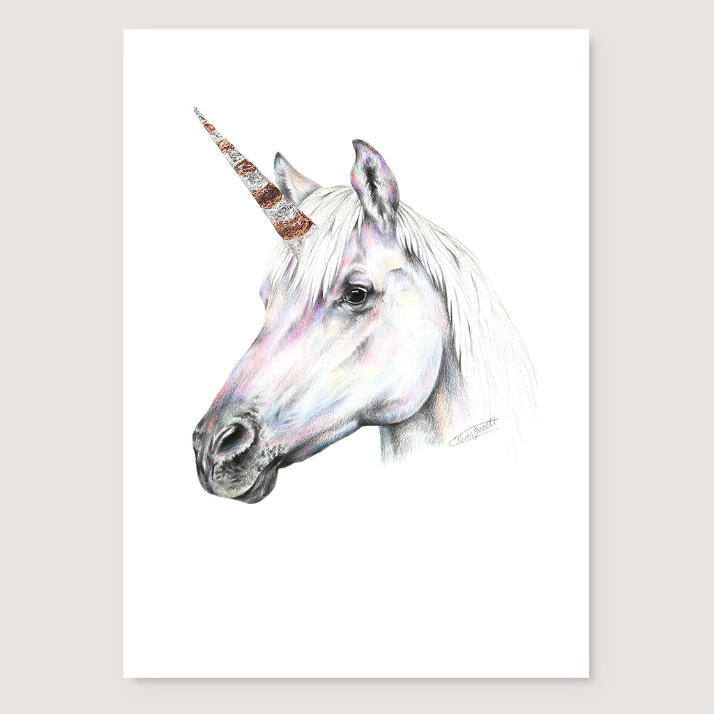 SALE - Rainbow Unicorn print A4