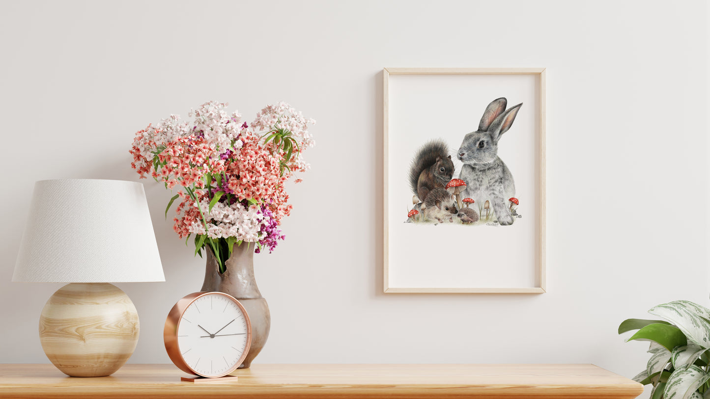 Bunny & Friends Print