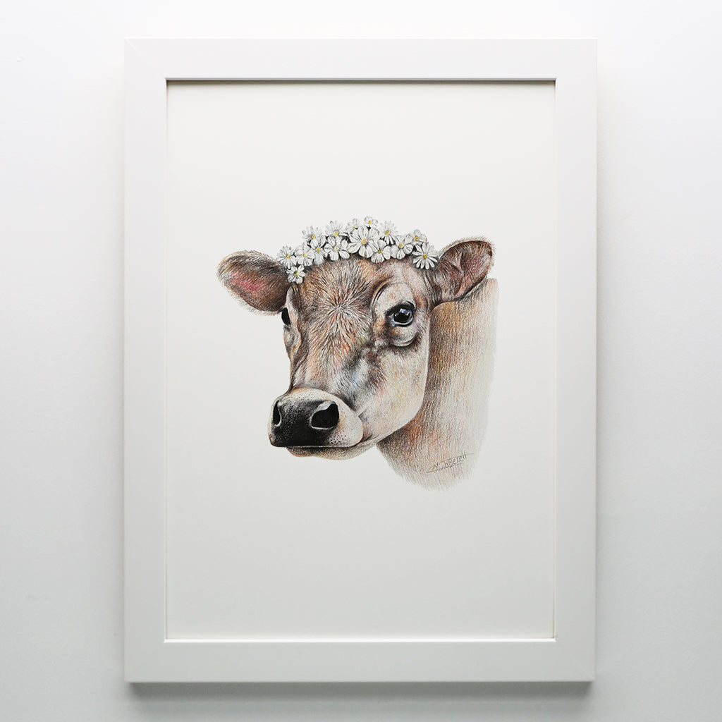 Daisy Cow Print