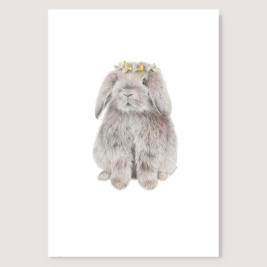 Wreath Bunny Print