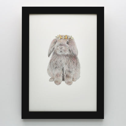 Wreath Bunny Print