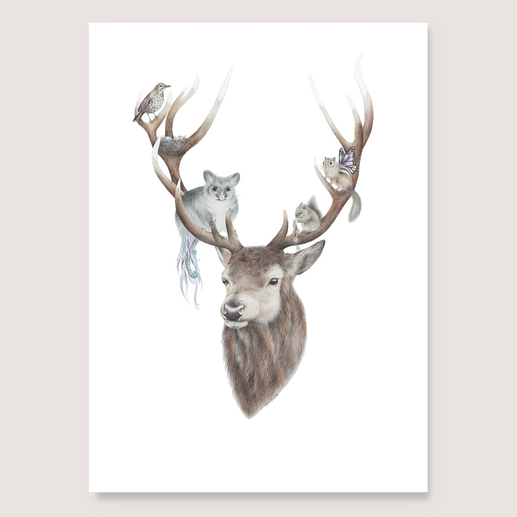 Life in Antlers Print