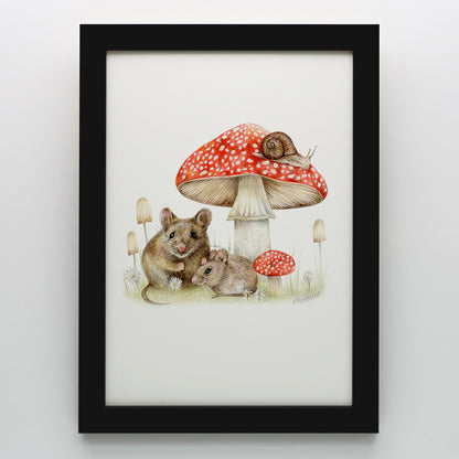 Mice In The Woods Print