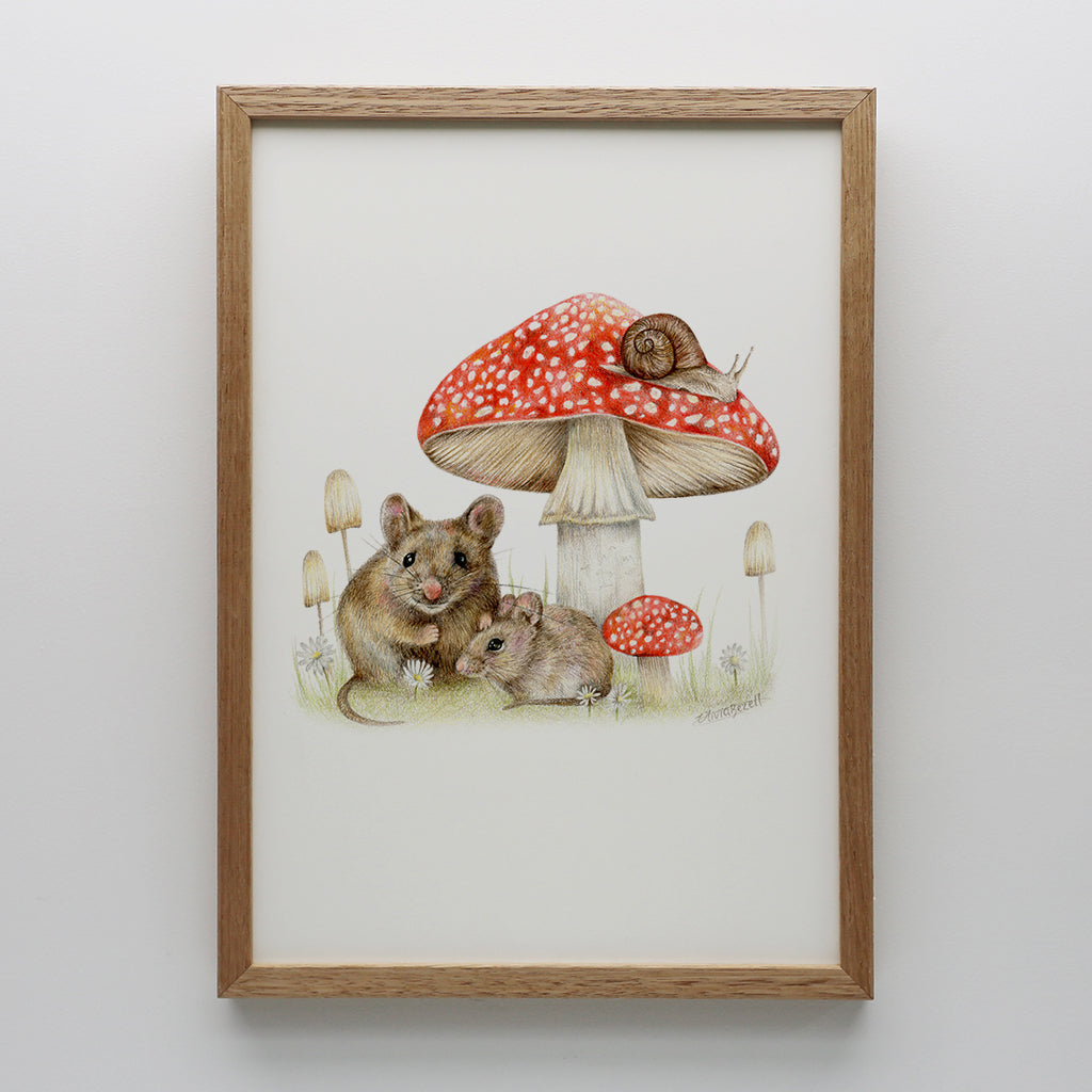 Mice In The Woods Print